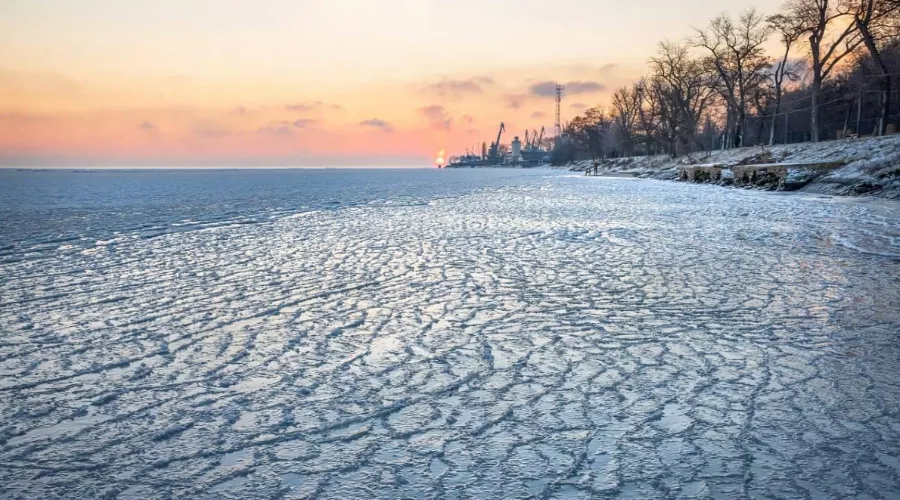 Замерзшее Азовское море  &copy;&nbsp;Скриншот из электронного письма от пресс-службы Южного федерального университета