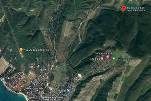 Водохранилище Церковная Щель расположено примерно в трех километрах к северо-востоку от поселка Дивноморского © Скриншот сайта Google.com/maps