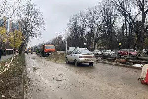 Провал грунта на Московской 11 декабря 2024 &copy;&nbsp;Фото Дмитрия Пославского, Юга.ру