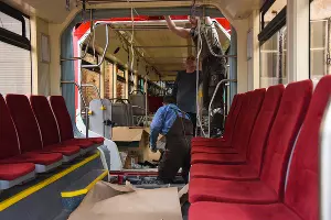 Новый трехсекционный трамвай "Витязь"  &copy;&nbsp;Елена Синеок, ЮГА.ру