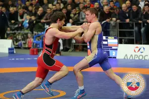 Аслан Висаитов и Павел Салеев &copy;&nbsp;Фото с официального сайта Федерации спортивной борьбы России, wrestrus.ru