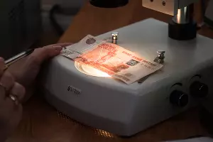 Подозрительные банкноты на экспертизе у специалиста &copy;&nbsp;Фото Елены Синеок, Юга.ру