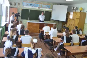 Встреча Виктора Кадькало с учениками школы №17 &copy;&nbsp;пресс-служба администрации Гулькевичского района