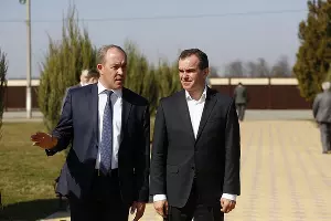 Вениамин Кондратьев в Мостовском районе &copy;&nbsp;Фото пресс-службы администрации Краснодарского края