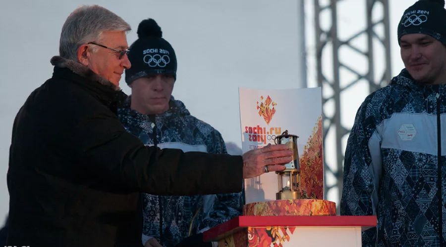 Эстафета Олимпийского огня в Краснодаре &copy;&nbsp;Елена Синеок, ЮГА.ру