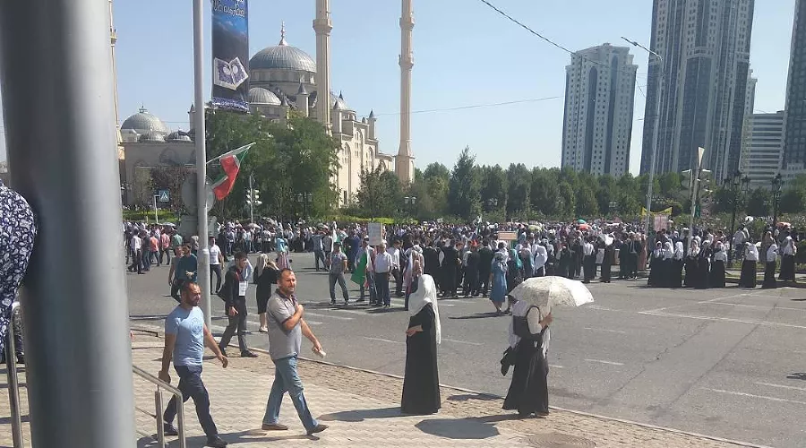 Митинг в Грозном в поддержку мусульман Мьянмы &copy;&nbsp;Фото из аккаунта instagram.com/groznylive