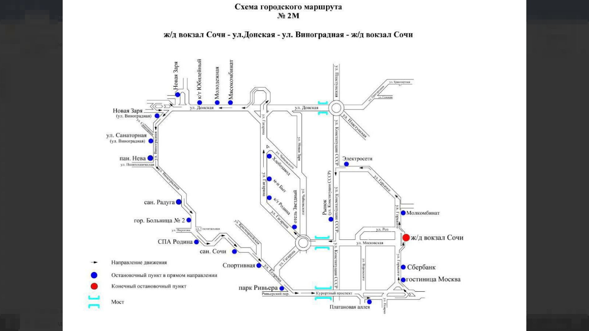 схема маршрута электробуса © скриншот из телеграм-канала Любимый Сочи https://t.me/love_sochi/23256