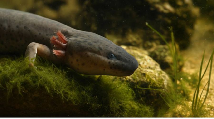 Реконструкция передней части тела Mioproteus wezei Estes &copy;&nbsp;Скриншот с сайта Палеонтологического института имени Борисяка РАН www.paleo.ru