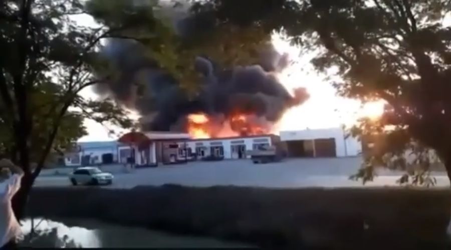 Взрыв на АЗС в Чечне &copy;&nbsp;Скриншот из видео