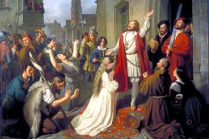 Иоанн Лейденский на крещении девушек &copy;&nbsp;Изображение является общественным достоянием