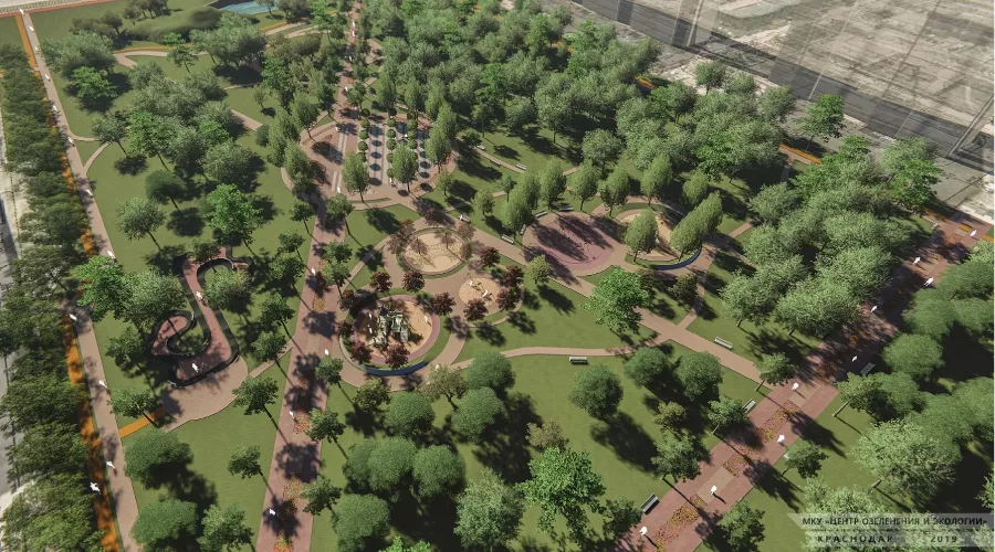 Проект сквера с Молодежном микрорайоне &copy;&nbsp;Фото пресс-службы администрации Краснодара