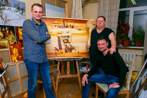 Продюсер Алексей Двоеглазов, художник Сергей Воржев, режиссер Игорь Гаркушенко  © Фото Дениса Яковлева, Юга.ру