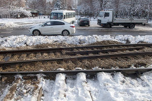 В Краснодаре начали строить трамвайную линию на улице Московской &copy;&nbsp;Фото Дмитрия Пославского, Юга.ру