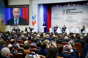 Владимир Путин на Всероссийском форуме сельхозпроизводителей &copy;&nbsp;Фото пресс-службы администрации Краснодарского края