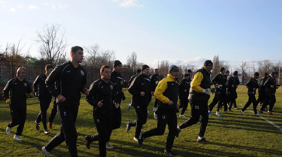 Вторая тренировка ФК "Кубань" в новом году &copy;&nbsp;Елена Синеок. ЮГА.ру