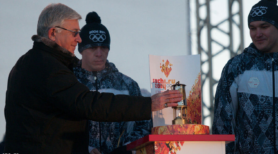 Эстафета Олимпийского огня в Краснодаре &copy;&nbsp;Елена Синеок, ЮГА.ру