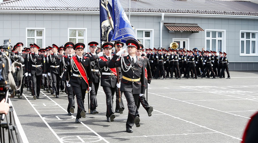Открытие обновленного казачьего кадетского корпуса им. М. Я. Чайки в станице Бриньковской © Фото пресс-службы администрации Краснодарского края