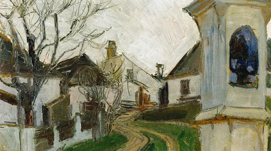 Kahle Bäume, Häuser und Bildstock, 1907 год &copy;&nbsp;Фото с сайта wikimedia.org, находится в общественном достоянии