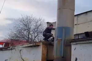 Лопнувшая труба котельной в станице Ленинградской  &copy;&nbsp;Скриншот видео телеграм-канала Юрия Шулико https://t.me/shulikoyury/784