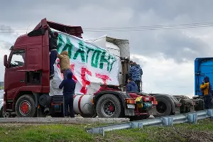 Акция дальнобойщиков против &laquo;Платона&raquo; &copy;&nbsp;Фото Андрея Майорова, Юга.ру