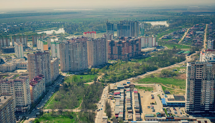 Николаевский бульвар в Краснодаре, вид сверху © Фото Антона Быкова, Юга.ру