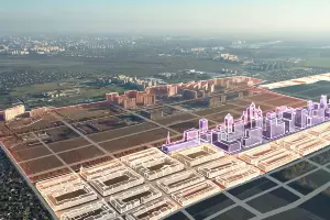 Буферная зона из высотных зданий для толерантного соединения существующей и новой полноценной застройки &copy;&nbsp;Скриншот из ютуб-канала Александра Кравченко