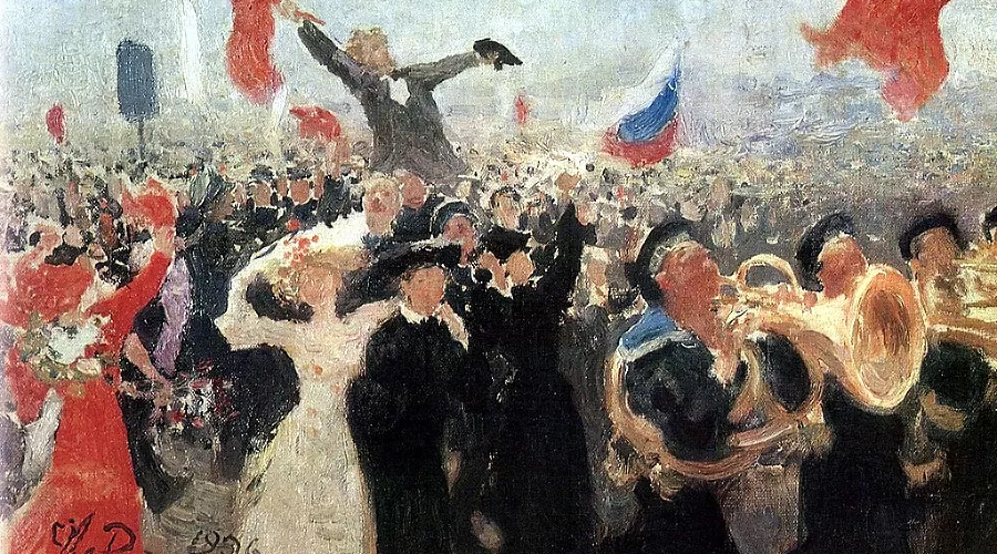 Картина И. Е. Репина «Манифестация 17 октября 1905 года» &copy;&nbsp;Фото с сайта commons.wikimedia.org
