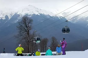 Открытие горнолыжного сезона на курорте "Роза Хутор" в Сочи &copy;&nbsp;Ирина Лукьяшко. ЮГА.ру