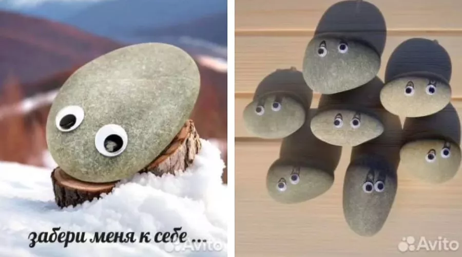 Камни-питомцы &copy;&nbsp;коллаж из скриншотов с сайта Авито