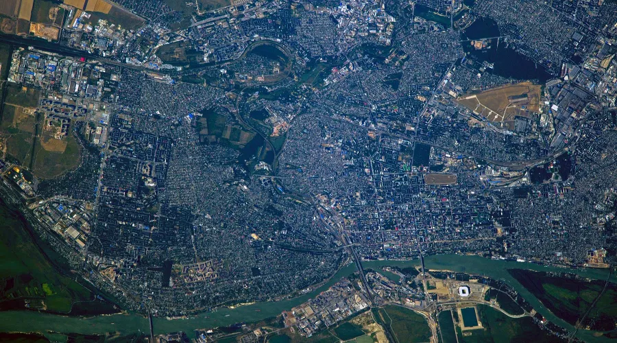 Ростов-на-Дону из космоса &copy;&nbsp;Фото из аккаунта Сергея Рязанского, twitter.com/SergeyISS