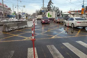 В Краснодаре начали строить трамвайную линию на улице Московской &copy;&nbsp;Фото Дмитрия Пославского, Юга.ру