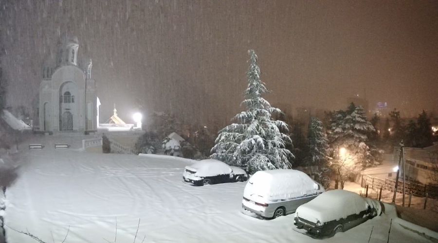 Снегопад в Сочи © Снимки с веб-камер