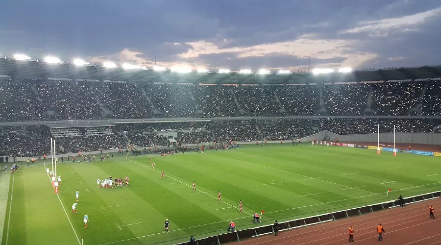 Матч чемпионата Европы Россия — Грузия &copy;&nbsp;Фото из аккаунта в Twitter, twitter.com/GEORGIARUGBY