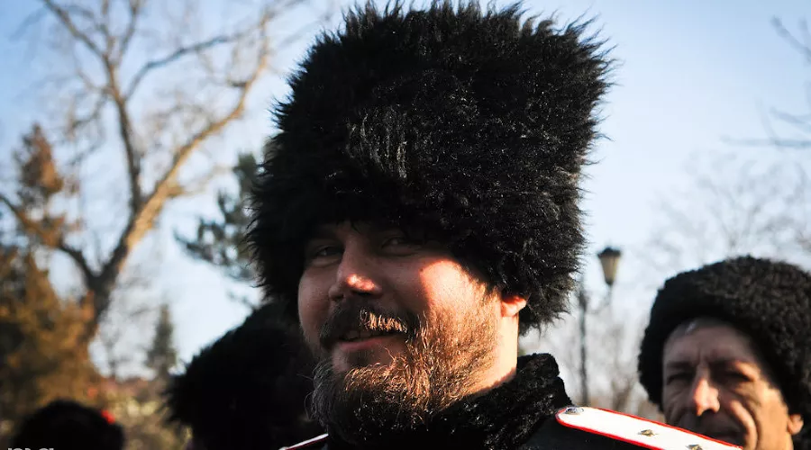 В Краснодаре состоялся смотр казаков, которые будут нести патрульную службу в Сочи во время Олимпиады &copy;&nbsp;Елена Синеок, ЮГА.ру