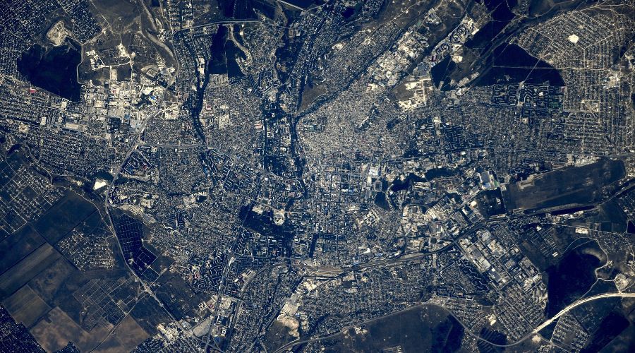 Симферополь с борта МКС © Фото из аккаунта Сергея Рязанского, twitter.com/SergeyISS