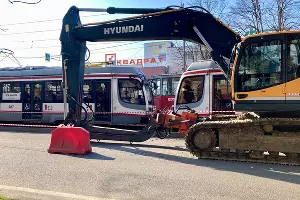 Провал грунта на Московской 10 февраля 2025 &copy;&nbsp;Фото Дмитрия Пославского, Юга.ру