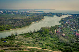 Река Кубань на выходе из Краснодарского водохранилища © Фото Антона Быкова, Юга.ру