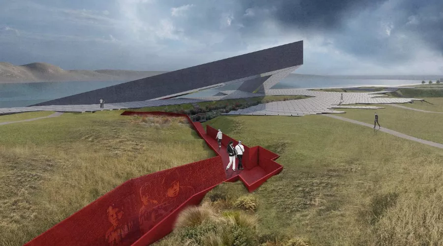 Концепция реконструкции мемориала «Малая земля»  &copy;&nbsp;Скриншот публикации телеграм-канала Андрея Кравченко https://t.me/kravchenko_glava_nvrsk/3150