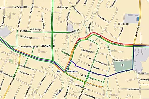 Маршрут через Абинск &copy;&nbsp;Графика сервиса &laquo;Яндекс.Карты&raquo;