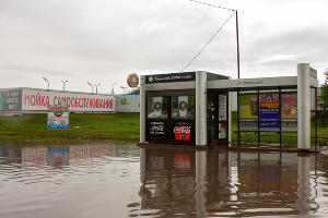 Последствия ливня на улице Московской &copy;&nbsp;Фото Дмитрия Пославского, Юга.ру