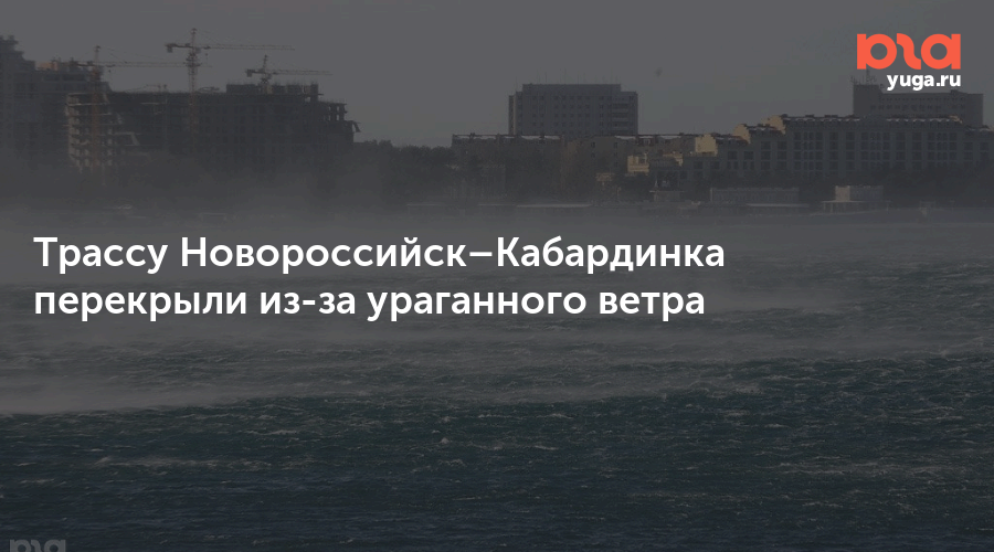 Трассу Новороссийск–Кабардинка перекрыли из-за ураганного ветра
