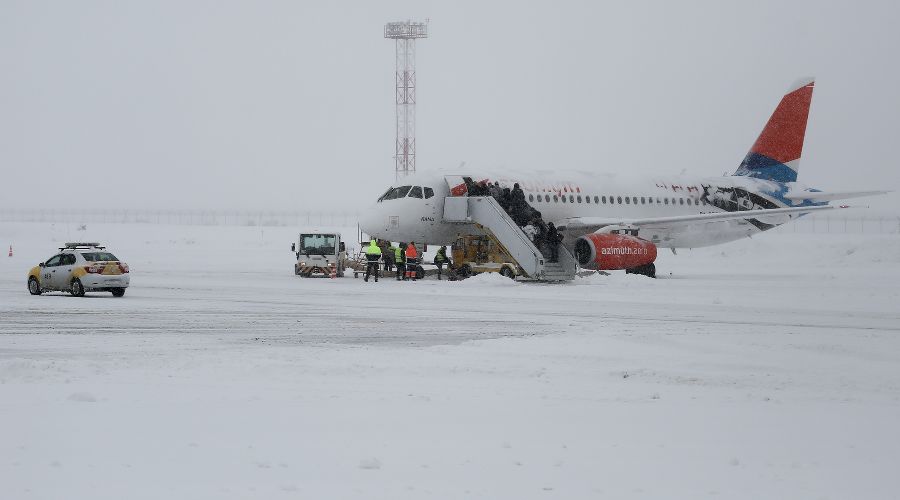 Краснодарский аэропорт во время снегопада © Фото пресс-службы международного аэропорта Краснодар им. Екатерины II