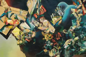 Картина Евгения Цея «Небольшая заметка урбаниста»  &copy;&nbsp;Скриншот с сайта Северокавказского филиала Государственного музея искусства народов Востока