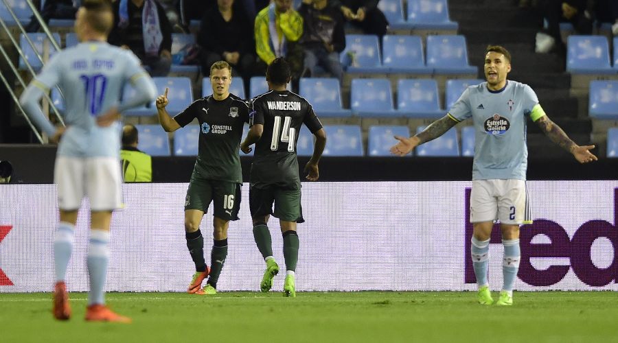 Матч 1/8 финала Лиги Европы «Сельта» — «Краснодар» © Фото из аккаунта Лиги Европы в Twitter, twitter.com/EuropaLeague