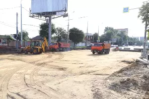 Ремонт дороги на перекрестке улиц Тургенева и Северной &copy;&nbsp;Фото пресс-службы администрации Краснодара