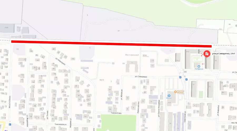 Один из участков для ремонта &copy;&nbsp;Скриншот yandex.ru/maps