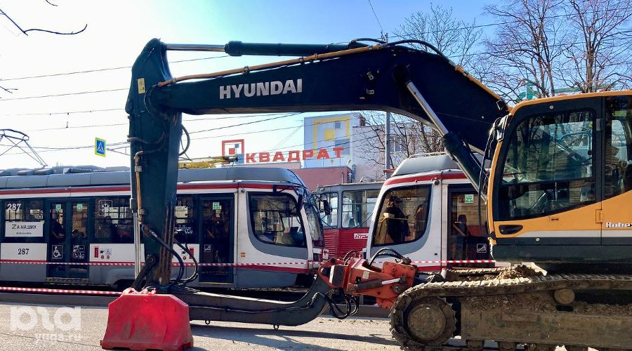 Провал грунта на Московской 10 февраля 2025 © Фото Дмитрия Пославского, Юга.ру