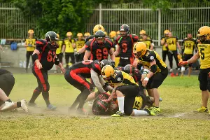 Матч чемпионата Юга России «Тавры» — «Краснодарские бизоны» &copy;&nbsp;Фото из группы &laquo;ВКонтакте&raquo; &laquo;"ТАВРЫ-КФУ" |Американский футбол| Крым&raquo;, vk.com/tauruscrimea