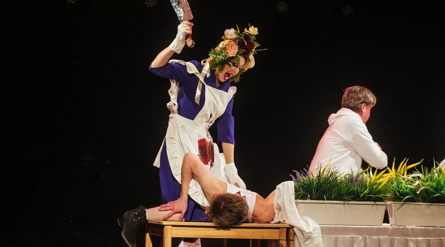 Спектакль «Пахлава глупости» в Краснодаре. Часть по рассказу «Гуси с того света» &copy;&nbsp;Фото пресс-службы фонда Олега Дерипаска &laquo;Вольное Дело&raquo;