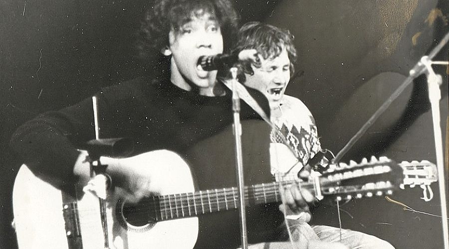 Евгений Кострыгин и Александр Эбергардт, группа «Герои Союза», начало 1990-х годов &copy;&nbsp;Фото из архива Игоря Горностаева